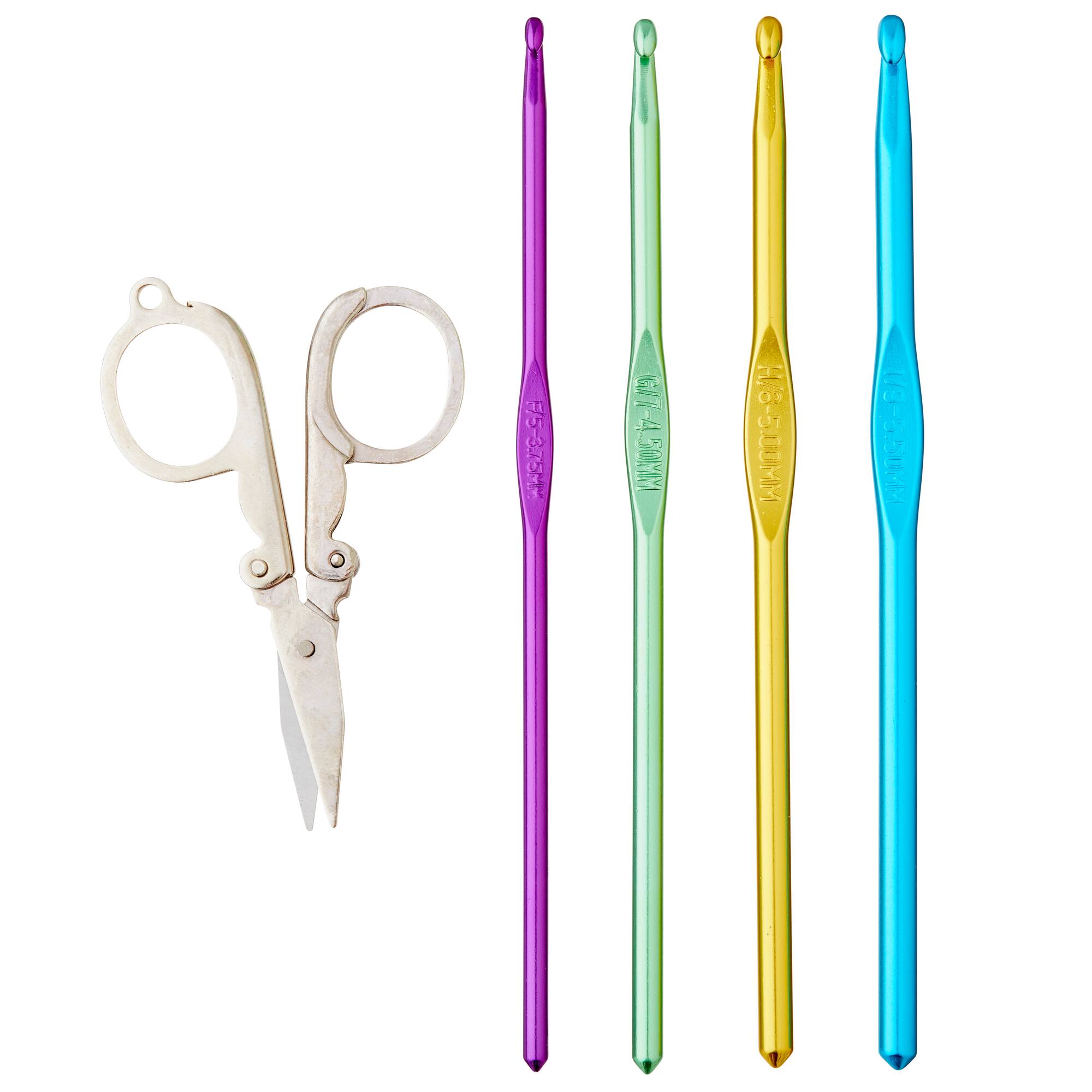 Aluminum Crochet Hook Set with Scissors by Loops & Threads®